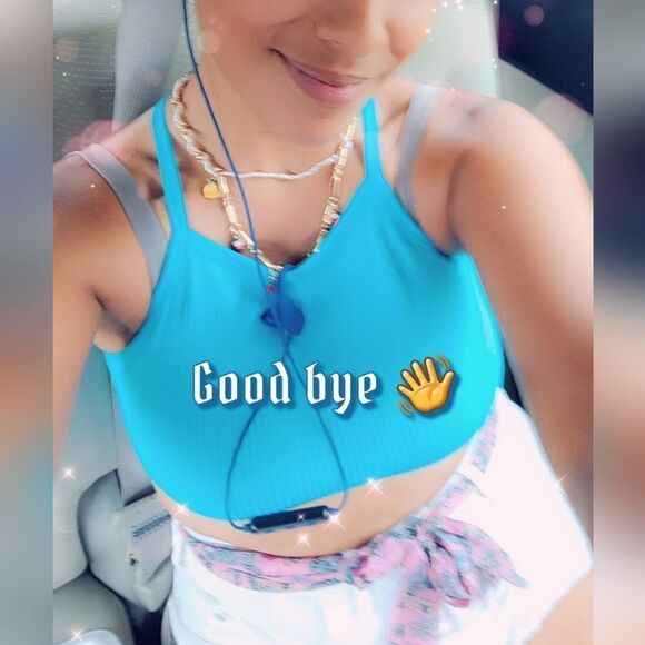 COPY -blue crop Top - Picture 6 of 11